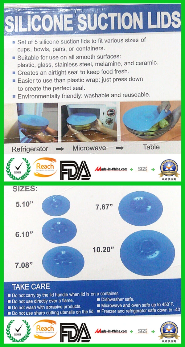 Reusable Suction Seal Heat Resistant Microwave Lids for Cups/Bowls/Plate/Pots/Pan